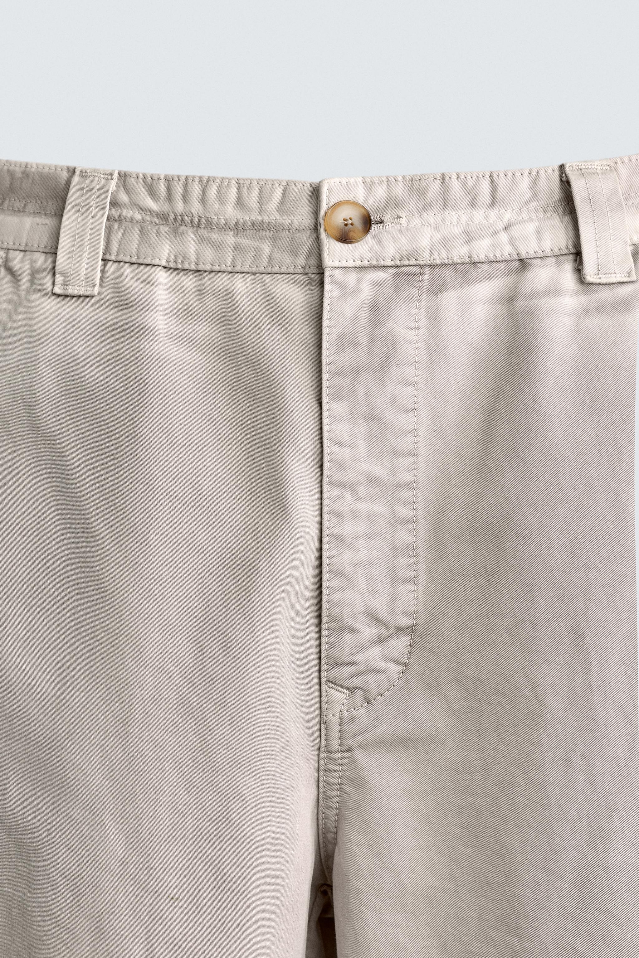 VINTAGE WASH EFFECT STRAIGHT FIT CHINO PANTS